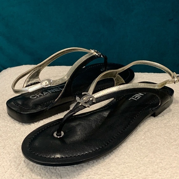 SOLD-Chanel Sandals Sz. 38 - Picture 4 of 7